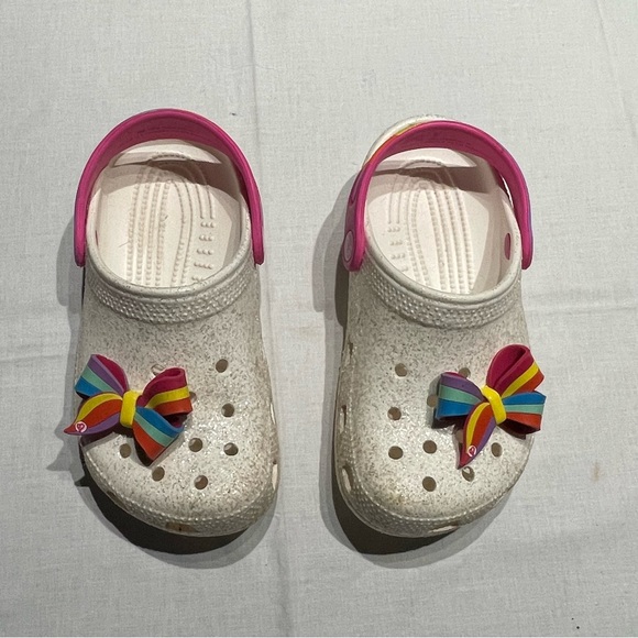 CROCS Shoes Lot Of 2 Girls Size Crocs Jojo Siwa Collection And Pink Glitter With Pins Poshmark